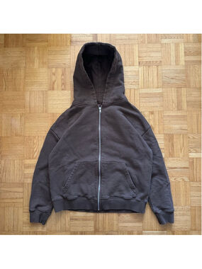 Velour Garments Mocha Brown zip Hoodie Size Small